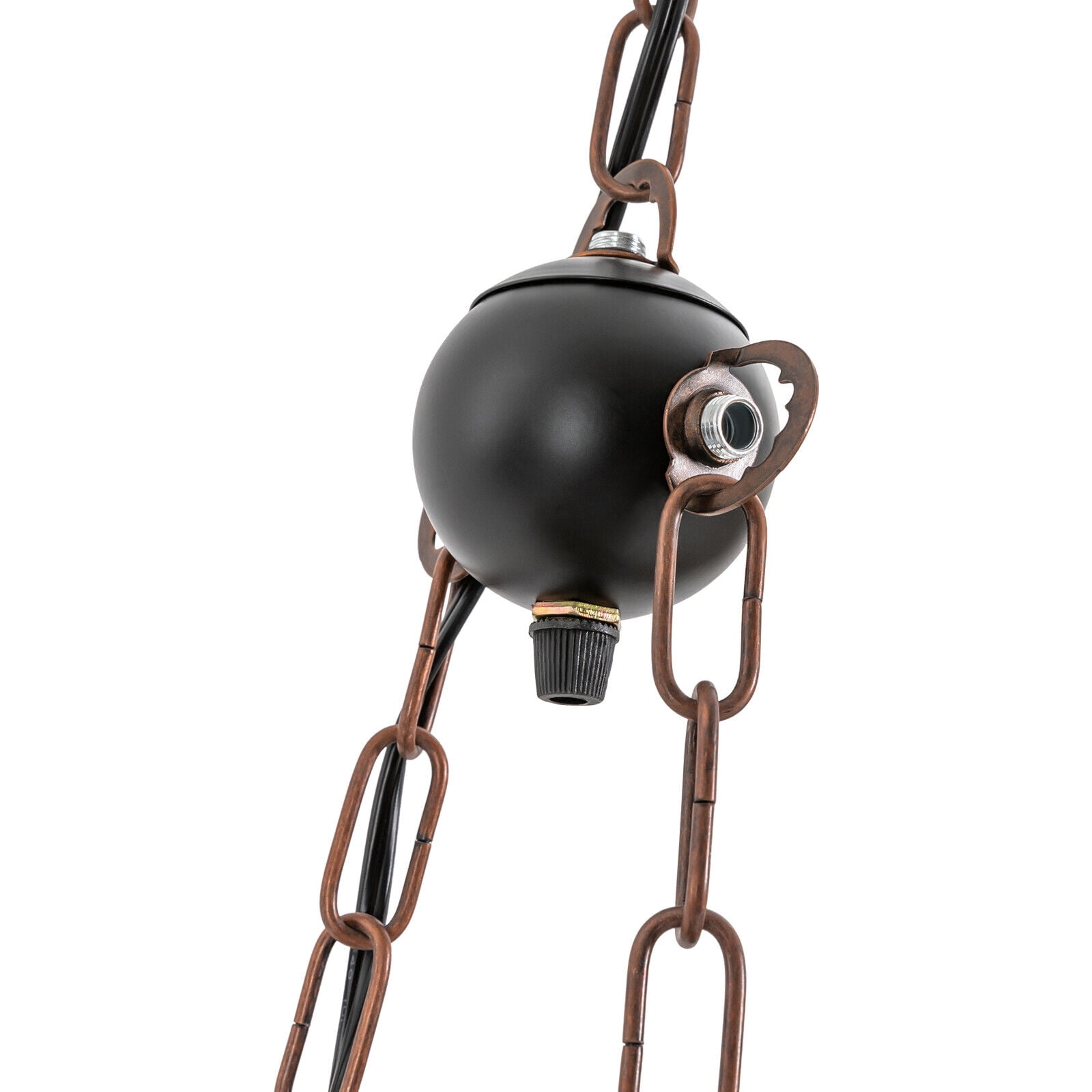 Rustic Chandelier 10 Lights Industrial Black Metal Wood Hanging Pendant Light Fixture E26 for Kitchen,Island,Bar,Cafe,Dining Room,Farmhouse