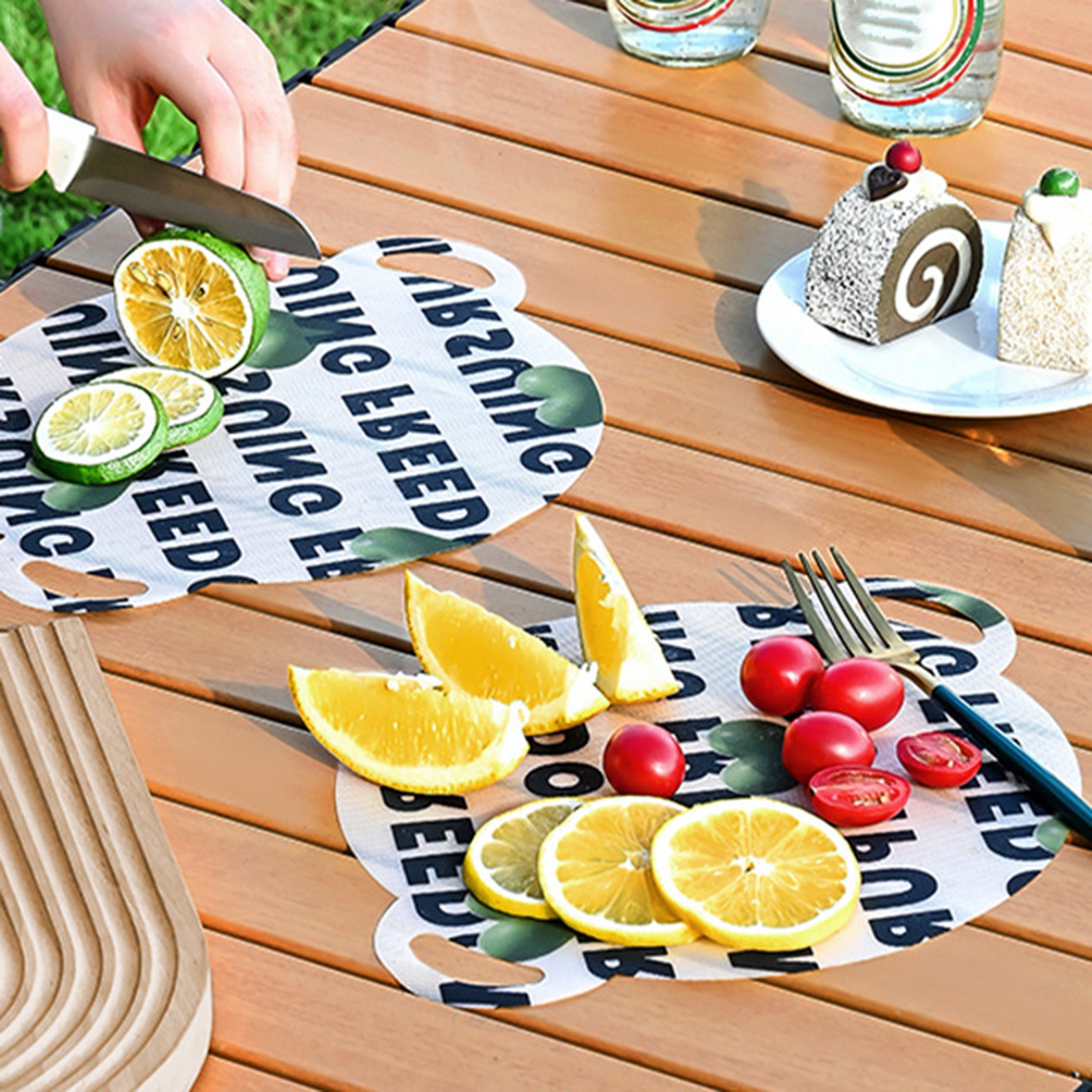 Waroomhouse Kitchen Cutting Board Mat 5pcs Chop Board Pads with Handle  Heart Letter Print Disposable Fruit Cutting Mats Flexible Vegetable Meat