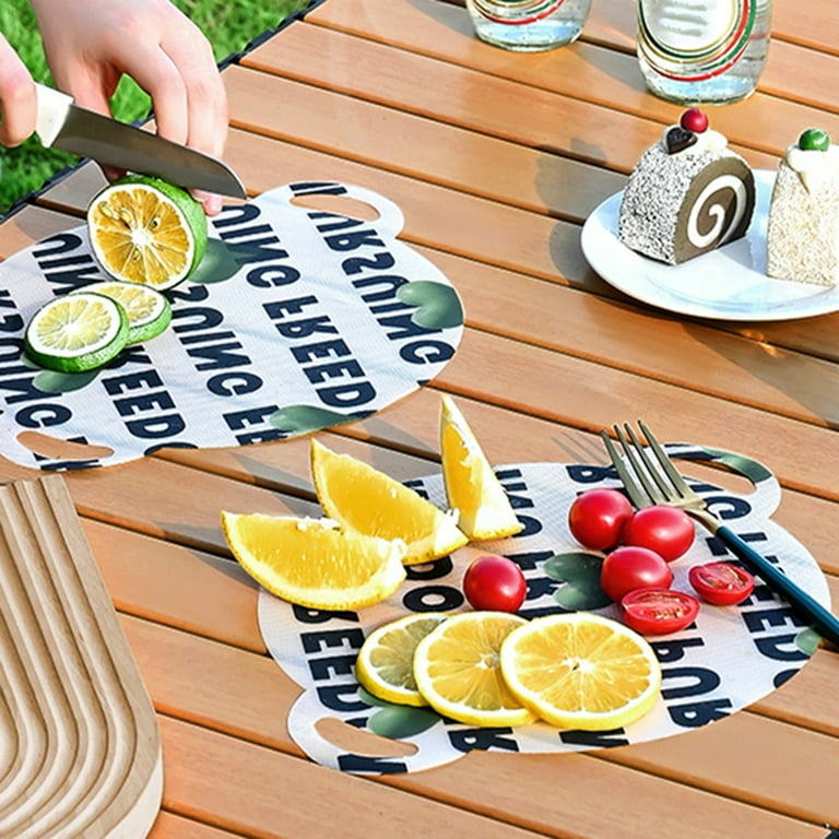 Waroomhouse Kitchen Cutting Board Mat 5pcs Chop Board Pads with Handle  Heart Letter Print Disposable Fruit Cutting Mats Flexible Vegetable Meat