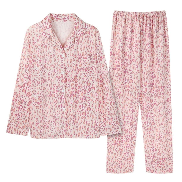 RKSTN Pyjama pour Femmes Ensembles Légers Imprimés Floraux Casual Manches Longues Tops avec Pantalons Longs Lâches Deux Pièces Pajamas Set