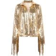 thumbnail image 3 of LinYooLi Veste à Paillettes à Franges pour Femmes, Manches Longues, Rétro, Réfléchissante, 3 of 3