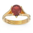 thumbnail image 2 of Diamond-Capitals 2.00 Carat Pear Cut Garnet Gemstone Latest Bridal Ring for Women Solid 18K Yellow Gold Size 7.5, 2 of 8