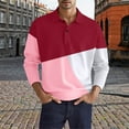thumbnail image 4 of Rggeeun Men's Polo Shirts Male Fashion Casual Patchwork Button Long Sleeve Top Shirt Classic Collared Golf Shirts Mens Shirts, 4 of 4