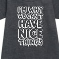 thumbnail image 2 of Instant Message - I'm Why We Can't Have Nice Things - Toddler & Youth Girls Fleece Dress, 2 of 5