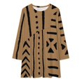 thumbnail image 2 of African Mud Tribal Cloth Loose Dress Evening Dress Summer Dresses for Women Luxury Dress Long Sleeved Dress, 2 of 4