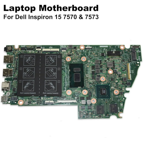 Dell Inspiron 15 7570/7573 Motherboard with Intel Core i7-8550U 1.8GHz Quad-Core CPU | On Board Graphics | XW62N
