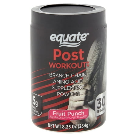 Equate Post Workout Fruit Punch Branch Chain Amino Acid Supplement Powder, 8.25 (Best Post Workout Supplement For Women)