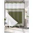 thumbnail image 4 of Olive Green Greek Key No Hook Shower Curtain Waterproof,Bathroom Curtains with Snap in Liners and See Through Top Window,Geometric Greece Ancient Farmhouse Geo Hotel Bathtub Curtains Shower 66"Wx72"L, 4 of 8