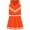 Orange, variant on Purple Cheerleader Uniform for Toddler and Junior Girls - 3 Piece Dress With Bloomers