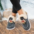thumbnail image 6 of Taylonsss Women's Fashion Casual Winter Shoes with Faux Fur Lining and Denim-Like Upper Thick-Soled Flat Boots for Indoor and Outdoor Wear Comfortable Warm Slip-On Shoes, 6 of 8