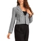thumbnail image 4 of CHAQUETA DE MUJER CON SOLAPA NOTCH INSPIRE CHIC, BLAZER CASUAL DE MANGA LARGA PARA OFICINA, TALLA XS, BLANCA Y NEGRA, 4 of 5