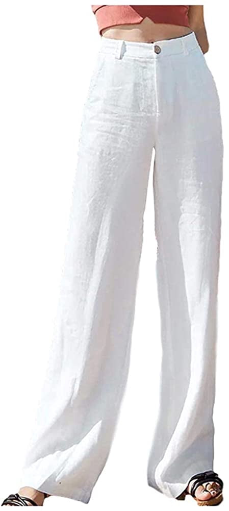 Cotton Linen Straight Leg Pants Lounge 