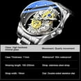 thumbnail image 3 of Men's Clear Cover Quartz Watch Men Stainless Steel Waterproof Watch, Business Skeleton Quartz Watch for Men, 3 of 8