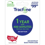 Tracfone $99.99 Basic Phone 400 minutes 1-Year Prepaid Plan Direct Top Up