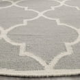 thumbnail image 3 of SAFAVIEH Dhurrie Toby Geometric Moroccan Wool Area Rug, Light Blue/Ivory, 6' x 6' Round, 3 of 4