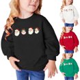 thumbnail image 5 of Odeerbi Kids Boys Girls Christmas Crewneck Sweatshirts Fall Winter Cotton Pullover Sweatshirt Winter Christmas Letter Print Long Sleeve Sweatshirt Kids Clothes White, 5 of 5