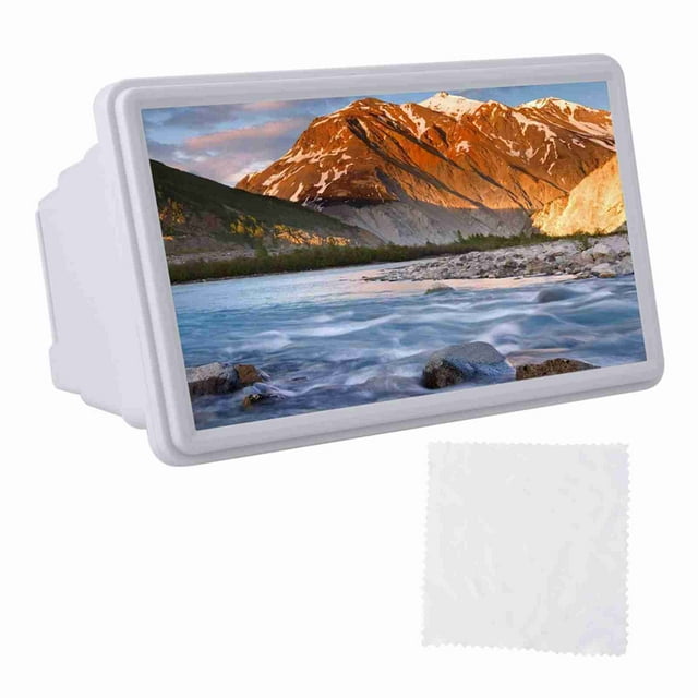 Amplificador de pantalla retráctil para teléfono móvil de alta definición ABS 3D de 12 pulgadas, color blanco
