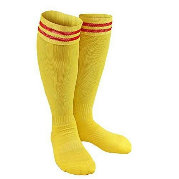 Lian LifeStyle Boy and Girl 2 Pairs Knee High Sports Socks for Baseball/Soccer/Lacrosse XS Yellow