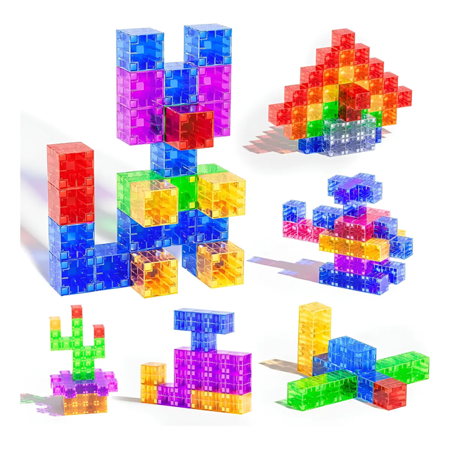 96pzs Bloques Construccion Magnéticos Juguetes Niños Regalos Xtellar multicolor