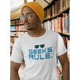 thumbnail image 2 of Geek Rule Men White T-Shirt, Male Medium, 2 of 4