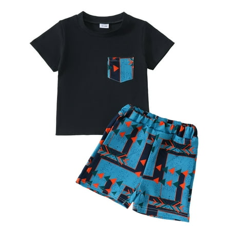 

XJDJHC Baby Girl Boy Clothes Toddler Boys Girls Short Sleeve Summer Casual Tops Holiday Shirts T Shirt Floral Shorts Outfits Fashion Streetwear 18-24 Months