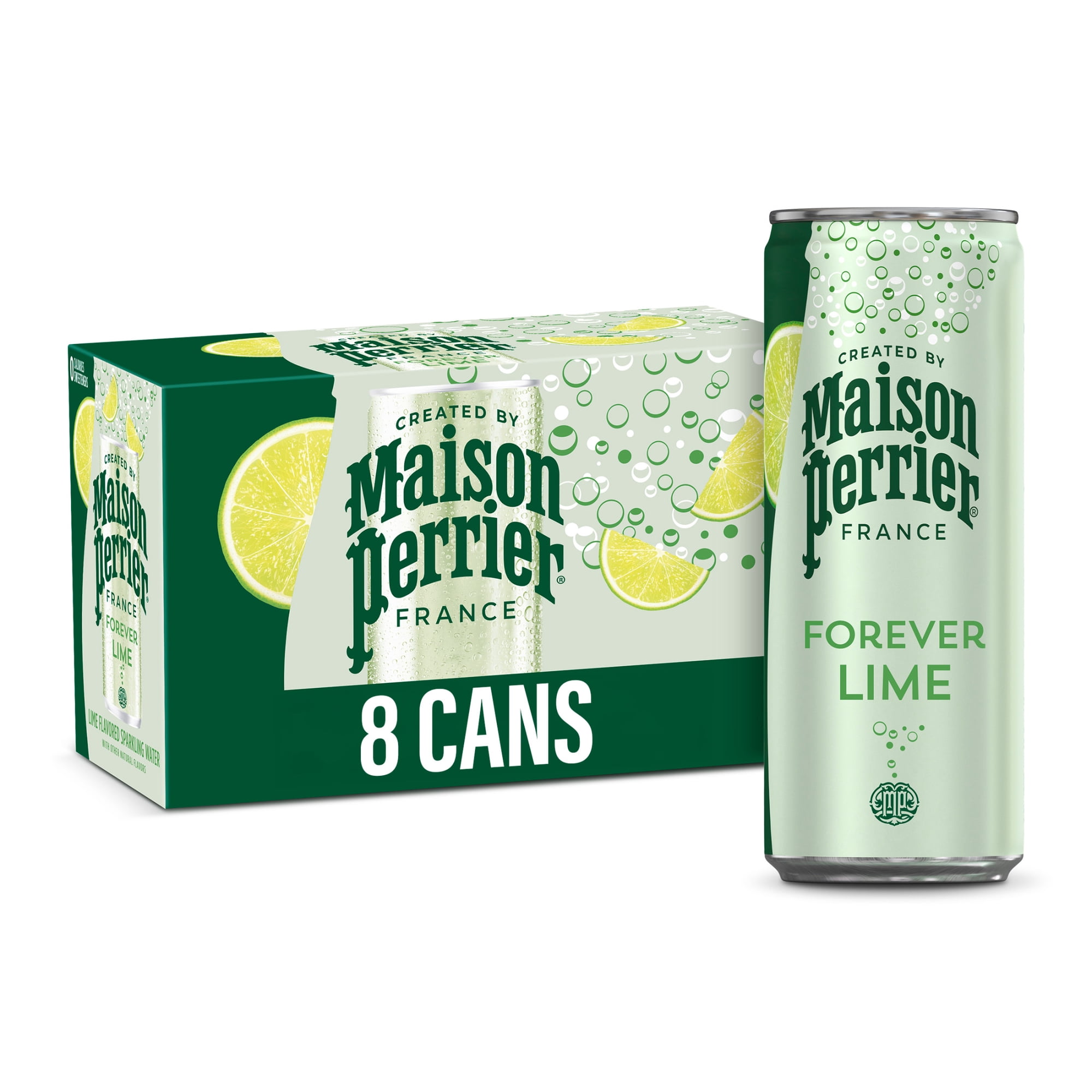 Maison Perrier Forever Lime Flavored Sparkling Water, 11.15 fl oz, 8 Pack Cans