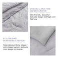 thumbnail image 3 of Peace Nest 3-Piece All Season Clipped Jacquard Down Alternative Comforter Set, Purple, King, 3 of 5