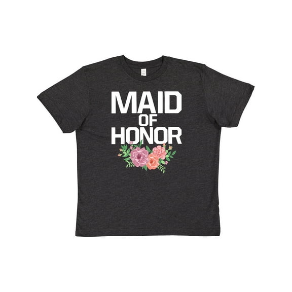 Inktastic Maid of Honor with Flower Illustration Youth T-Shirt
