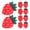 Red, variant on BRIGHTFUFU 30pcs Strawberry Cupcake Toppers - Cute Mini Red Fruit Dessert Picks for Birthday, Garden, Anniversary, and Party Cake Decorations