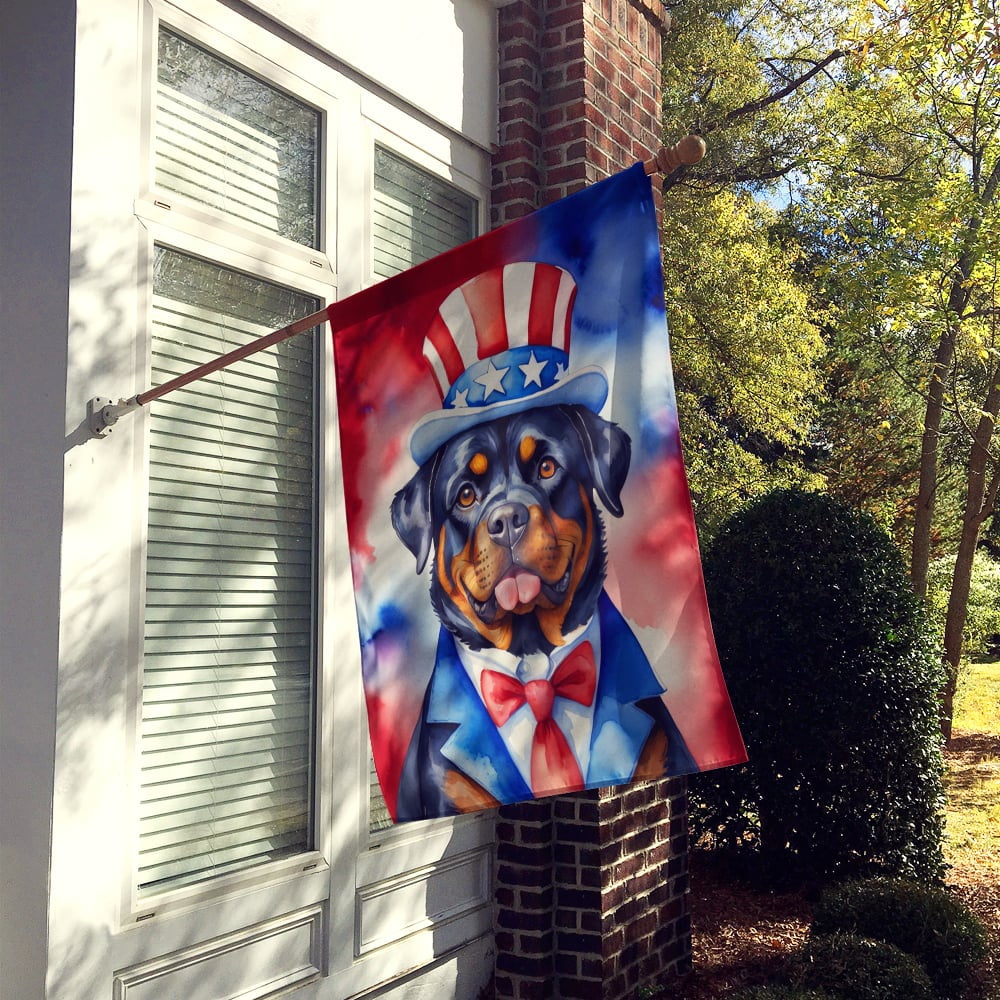 Rottweiler Patriotic American House Flag 28 in x 40 in