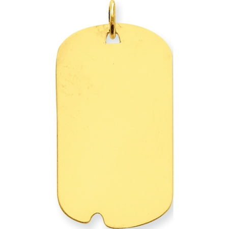 Engravable Dog Tag Pendant - Leslies Fine Jewelry Designer 14k Yellow Gold Plain .013 Gauge Engravable Dog Tag w/Notch Disc (17x34mm) Pendant Gift