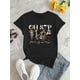 thumbnail image 2 of Camiseta para mujer verano cuello redondoWomen's Fashion Casual T-Shirt with English Letter Print, Round Neck, Short Sleeve, Comfortable Summer Top, Polyester and Spandex Blend, Machine Washable, Pa, 2 of 6