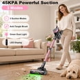 thumbnail image 3 of H35 Stick Vacuum Cleaner, 450W Brushless Motor, Self-Standing, Wall Charging, 45 Min Runtime, Lightweight for Hard Floors & Carpets, Pink, 3 of 12