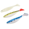 thumbnail image 4 of Cebo de pesca con cola en T, cebo de simulación suave de silicona para pesca de agua dulce y salada, 3 uds., 4 of 5