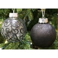 thumbnail image 5 of SLEETLY Big Black Ornaments for Farmhouse Christmas Tree Holiday Xmas Decorations for Christmas - Large Shatterproof Plastic 4.72 inch Glitter Snow Balls and Snowflakes, Ornament Set of 8, 5 of 5