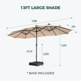 thumbnail image 2 of 13ft Patio Umbrella with Light and Base Included, Double Sided Outdoor Large Rectangular Patio Umbrella with Crank Handle, for Lawn Garden,Home,Outdoor Activities, 2 of 7