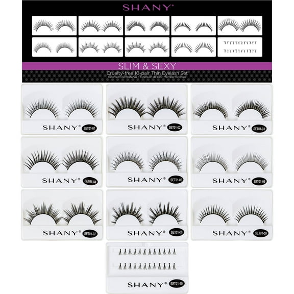 SHANY Eyelash extend - set of 10 assorted reusable eyelashes - Thin Collection