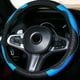 thumbnail image 4 of Protector para volante de coche de 38cm de cuero PU antideslizante Universal elástico cómodo suave para Auto negro azul, 4 of 10
