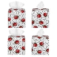 thumbnail image 2 of Gaeub Red Ladybugs On Black Dotted Print Leather Tissue Box Cover Square,Tissue Holder,Leather Paper Case,PU Leather Tissue Box Holder Decorative for Bathroom, Home Office Decor, 2 of 7