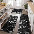 thumbnail image 2 of Black Gothic Sun Moon Flower Pattern Kitchen Rugs Sets Of 3,Kitchen Runner Rugs Non Skid Washable,Decorative Kitchen Floor Mats for Kitchen,Sink,Laundry,17"x30"+ 17"x47" + 17"x59", 2 of 6
