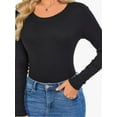 thumbnail image 4 of Women's Shirt Round Neck Fitted Top Casual Bottom Shirt Slim Basic T Shirt, 4 of 4