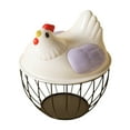 thumbnail image 3 of Cesta de huevo de pollo huevo contenedor titular de alambre de hierro portátil huevo de pollo titular encimera de recogida de huevos cesta para , violeta, 3 of 8
