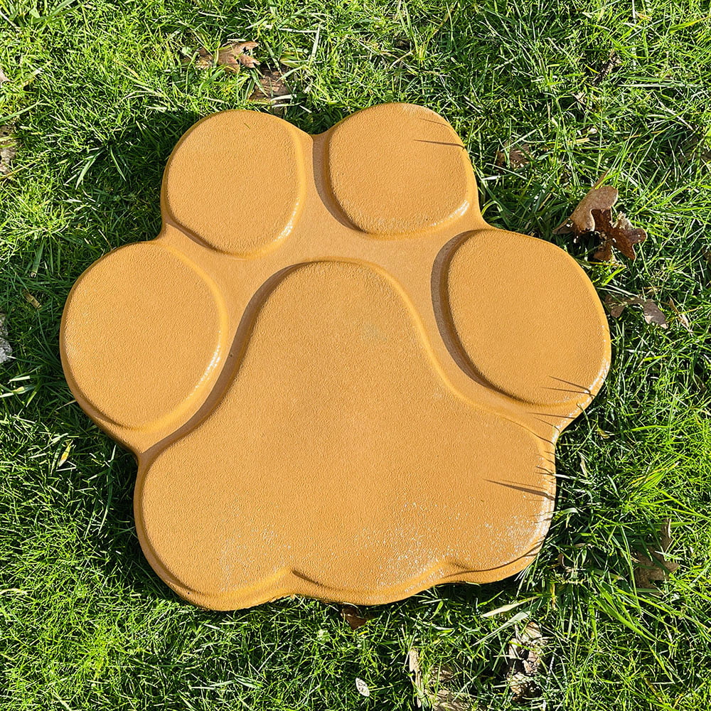 Dog paw print stepping stone plastic mold 17" x 16" x 1.75"  HUGE strong mould 