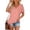 Watermelon Red, variant on KLHDSF Womens Summer Tops Side Shirring V Neck Tee Short Sleeve Lightweight Casual Summer Top Gray XXL