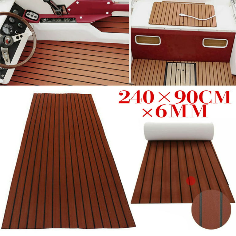 2400*450*6mm Eva Foam Faux Teak Boat Flooring Carpet Blanket Sea