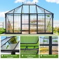 thumbnail image 6 of 14x9.7x10 FT Polycarbonate Greenhouse for Outdoors, Walk-in Design with Aluminum Frame for Patio, Garden, 6 of 9