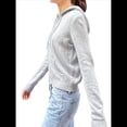 thumbnail image 2 of Sudadera de Punto Corta con Cremallera para Mujer, Sudadera con Capucha para Otoño e Invierno, Abrigo Estilo Y2K de los Años 90, Ropa de Calle. Gris L, 2 of 7