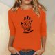thumbnail image 1 of Heisall Women's Spring Autumn Tops 3/4 Sleeve Round Neck Casual Fashion Blouses Orange Festival Print Shirts, 1 of 4