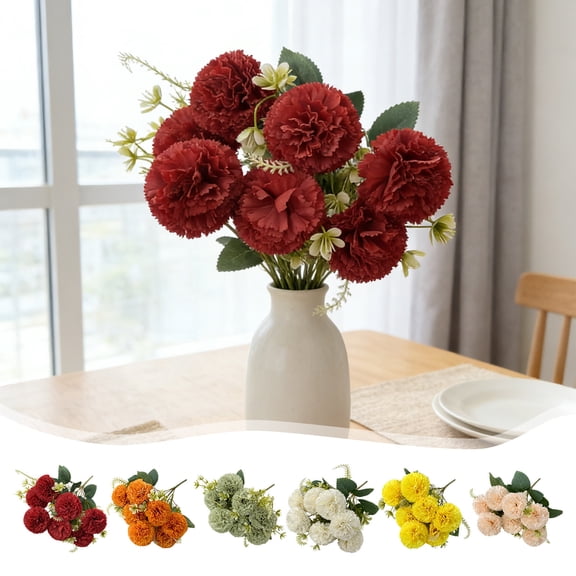 Artificial Flowers Fresh Fall Decorations for Home Multicolor 11.8in Fake Hydrangea Silk Flowers for Decoration Carnation Bouquet by Xuniizn