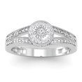thumbnail image 2 of 0.25 Carat (ctw) Sterling Silver Round Diamond Ladies Split Shank Halo Engagement Ring 1/4 CT, 2 of 4